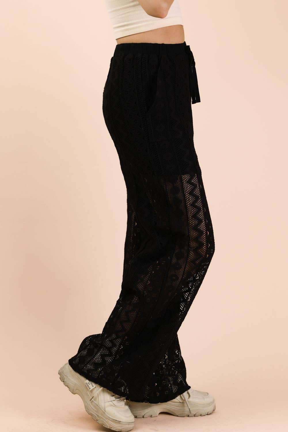 NP70823-Cotton Lace Bohemian Cargo Pants