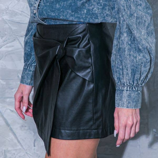 Black Leather Skort