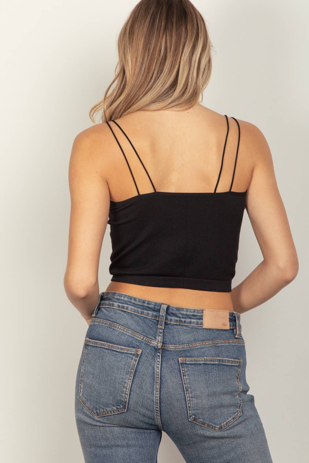 NT11660-Soft Stretchy Double Strap Slim Fit Tank Top