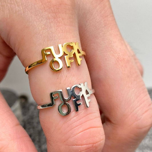 'FUCK OFF' Adjustable Ring