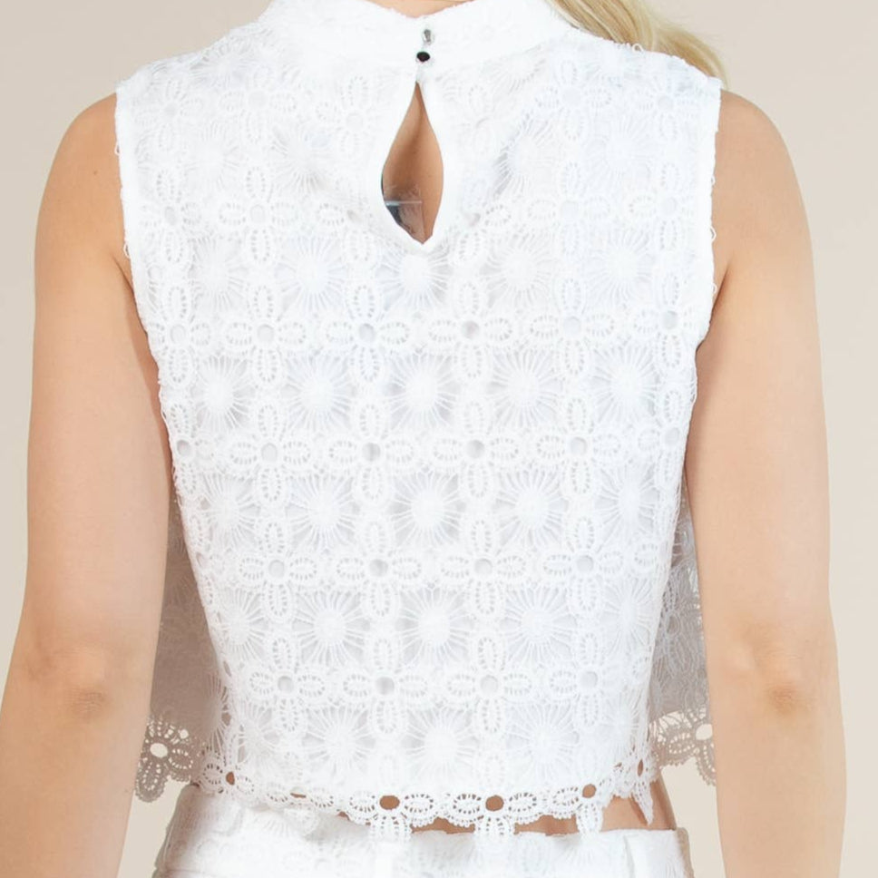 Flower Mock Crop Top