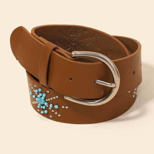 Star Burst Vegan Leather Belt