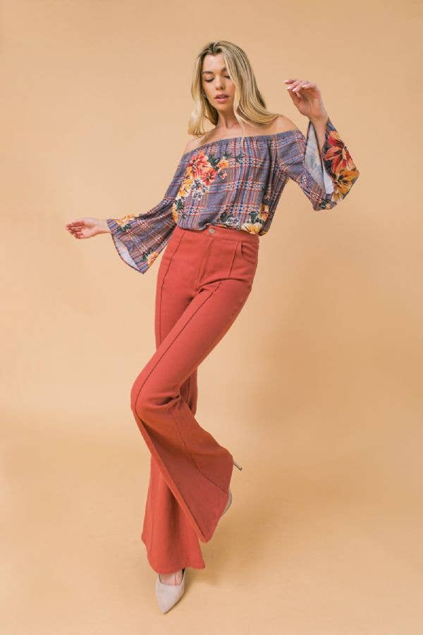 OFF-THESHOULDER FLORAL TOP -JT7034