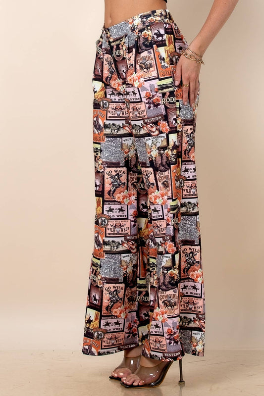 Running Horses Wide Leg Pants