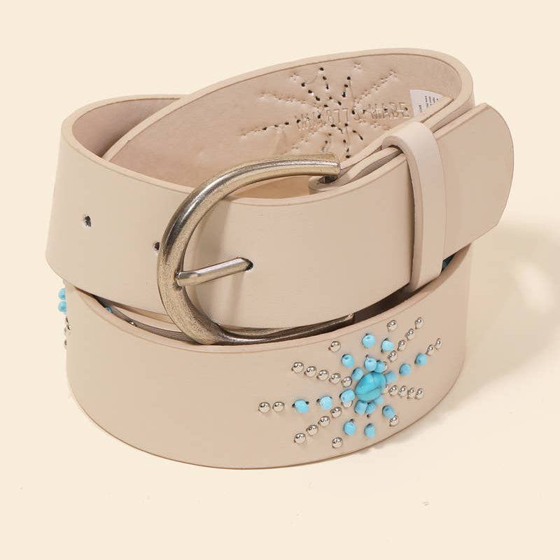 Star Burst Vegan Leather Belt