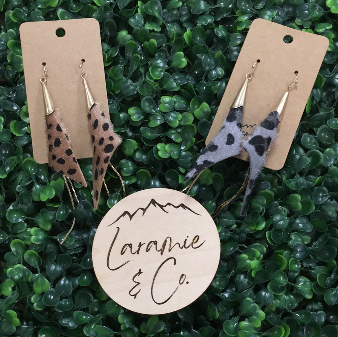 Cheetah Leather Earrings