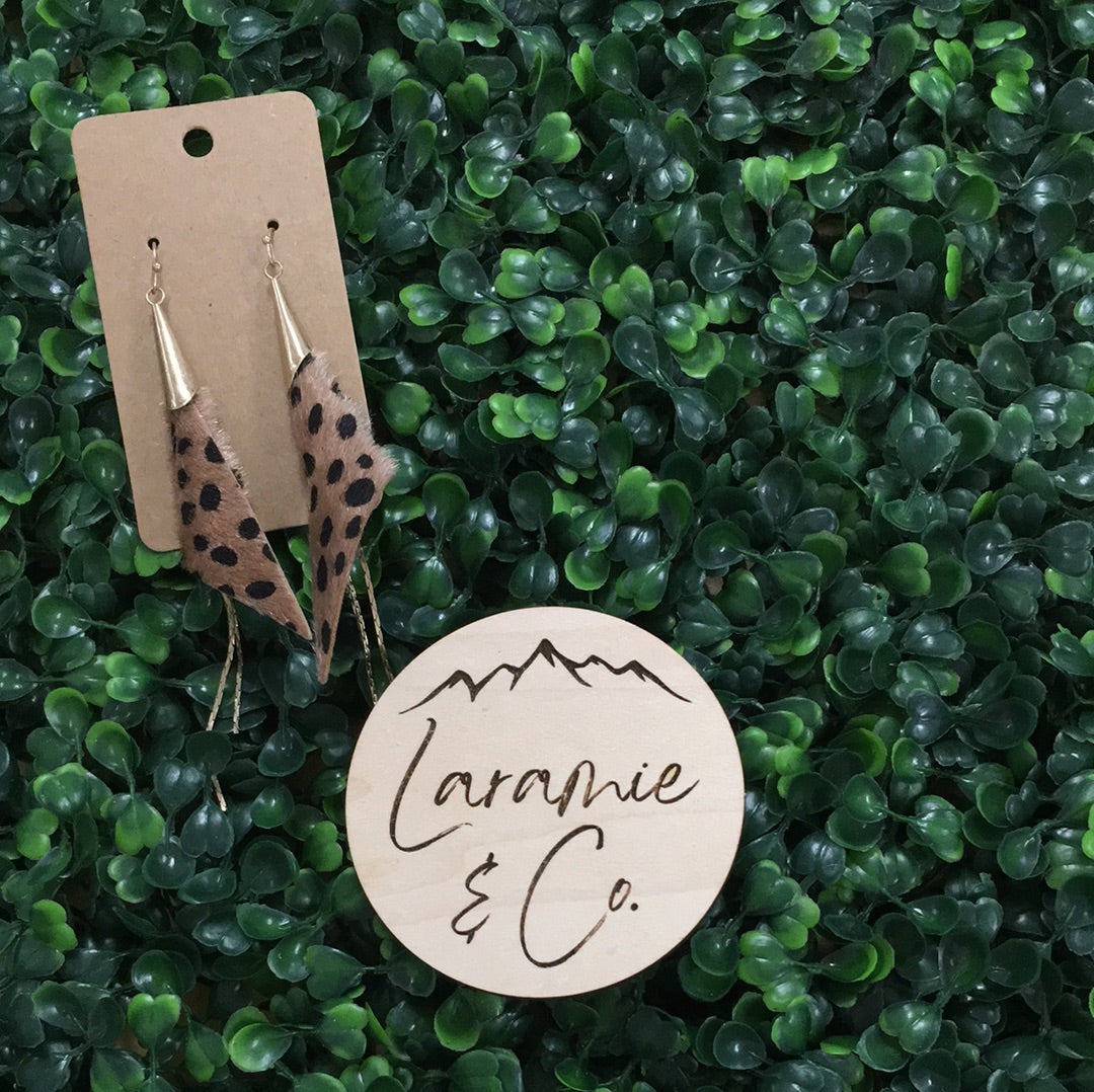 Cheetah Leather Earrings